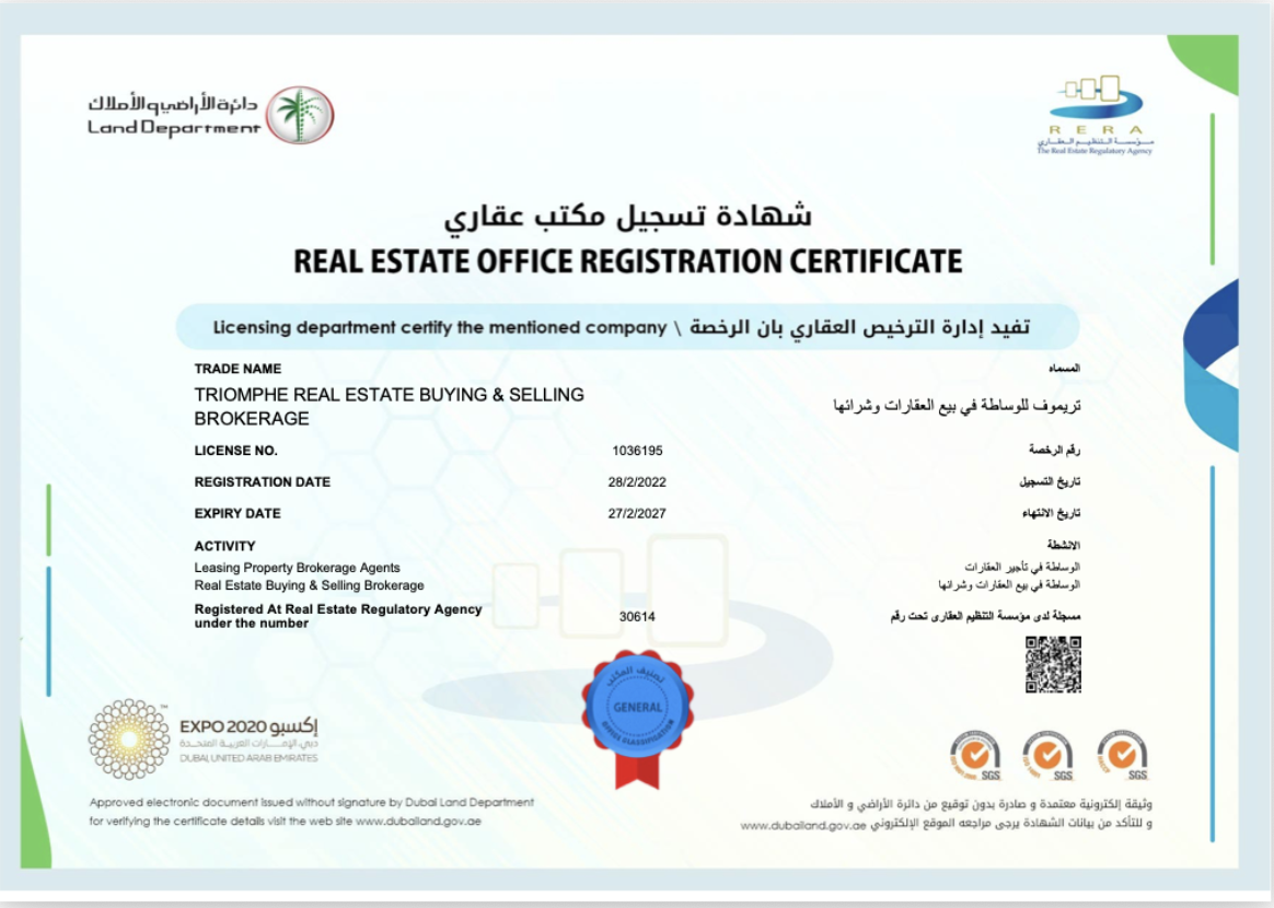 Triomphe Real Estate immobilier Dubai